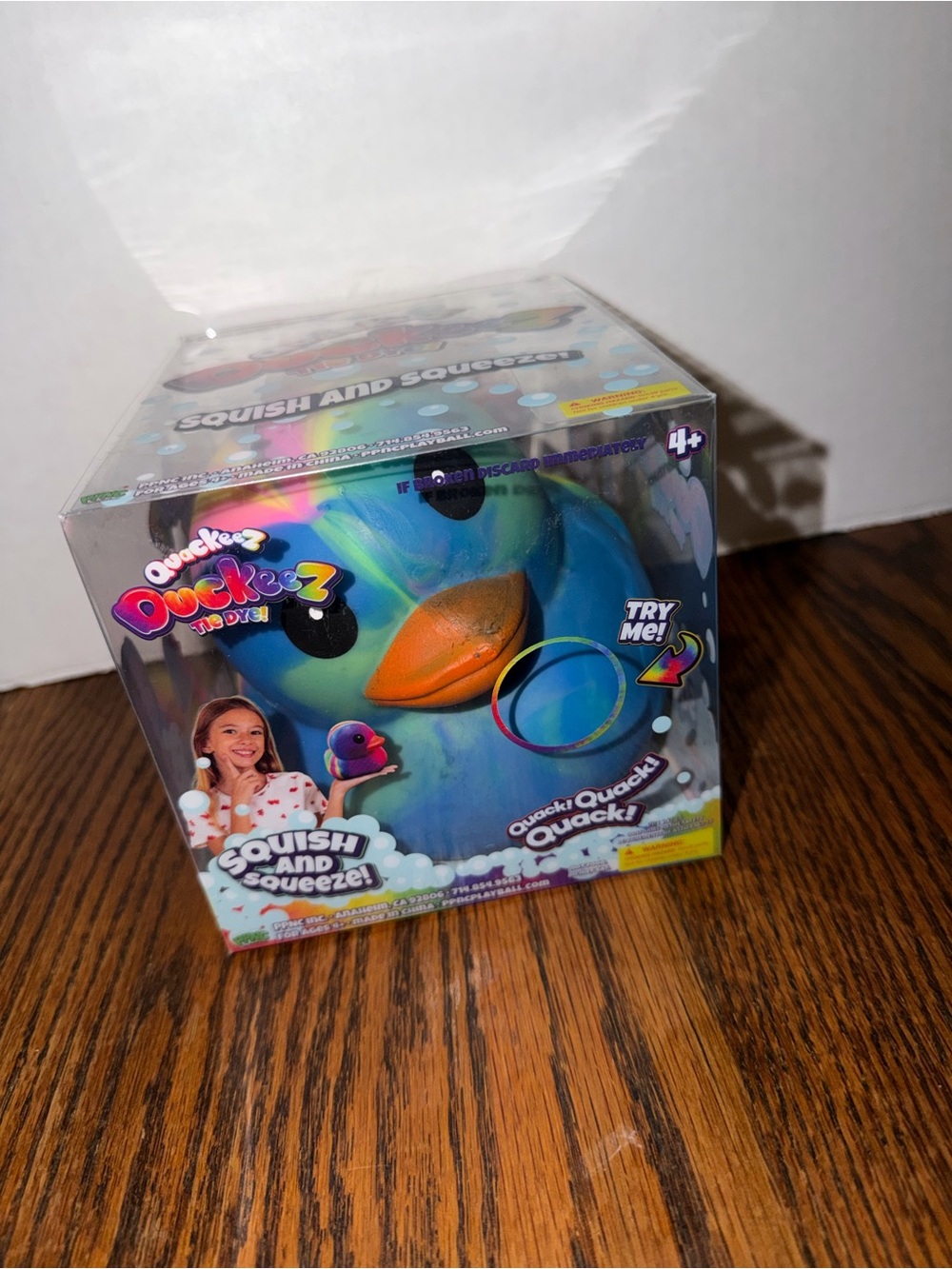Tie-Dye Squish & Squeeze Blue Duck Plush - Try Me